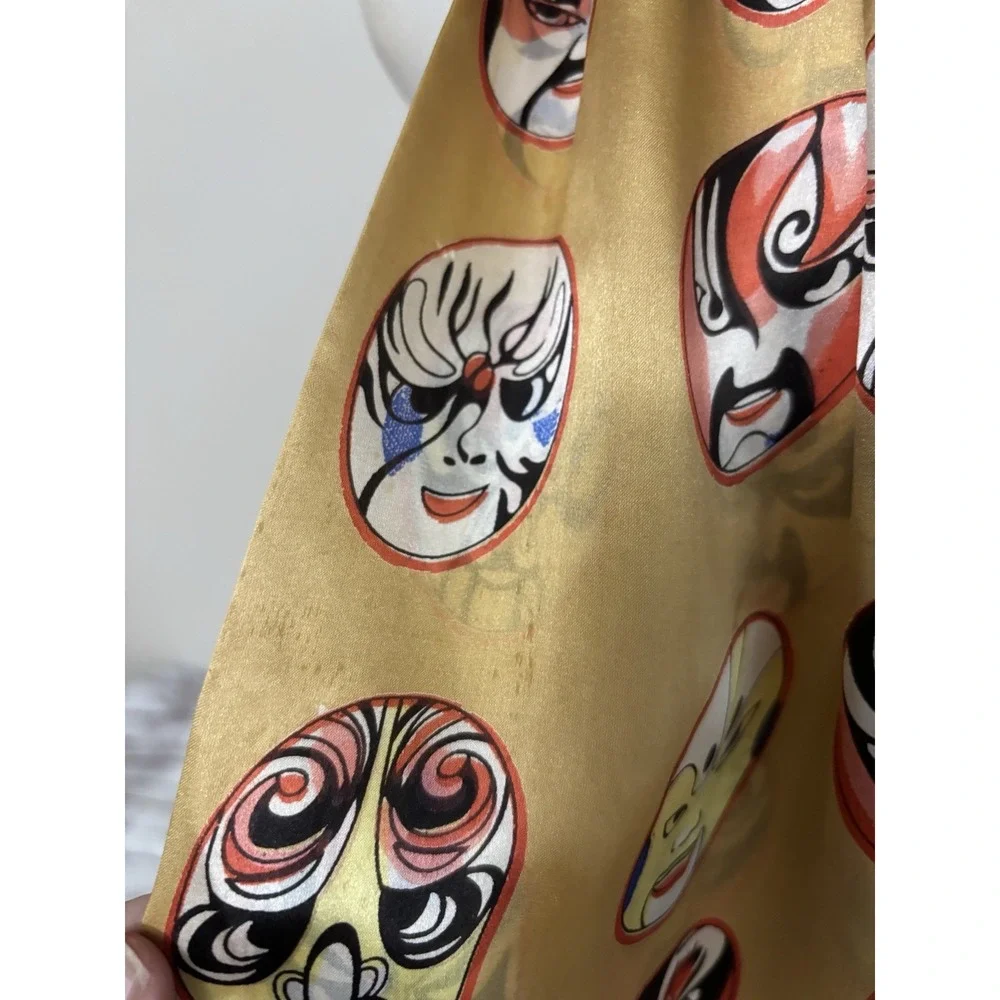 Vintage 100% Silk Print Scarf 11x45